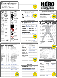 Front of character sheet